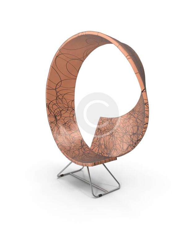 Abstract copper ring sculpture