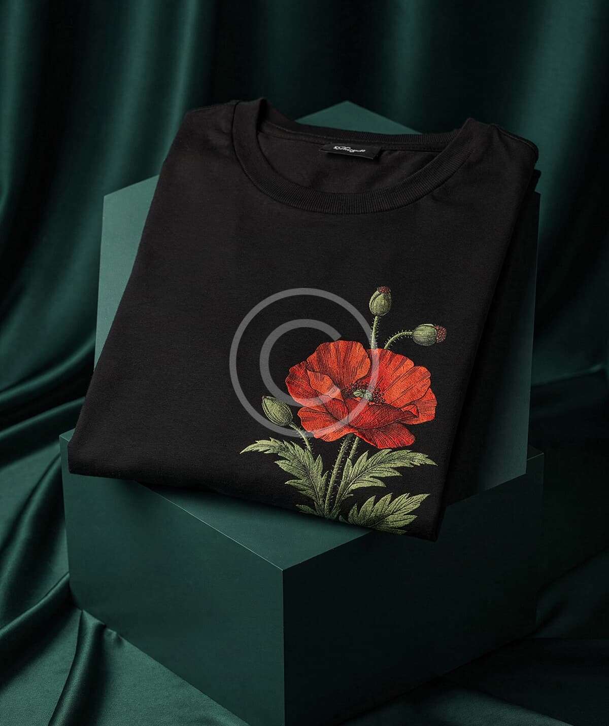 Floral embroidered black sweatshirt